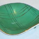 Vintage Cmielow Modernist Green Gold Abstract Small Dish