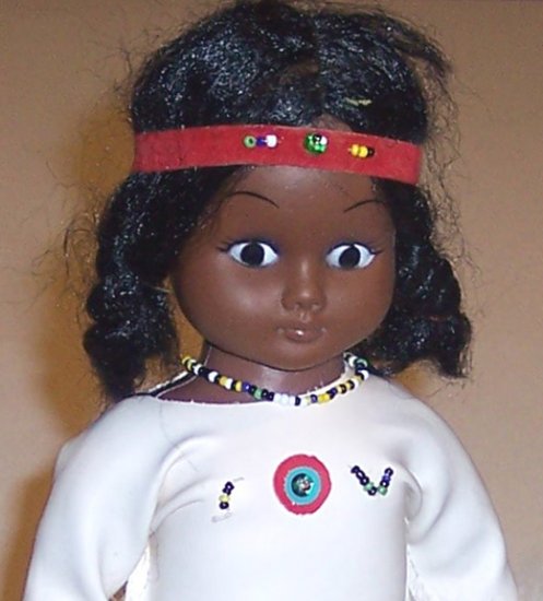 Vintage Native American Indian Vinyl Doll - Hong Kong 1960s