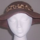 Vintage Henry Pollack Llamasene Wool Mauvy Brown Wide Brim Hat with Bow
