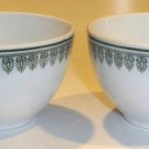 Vintage Buffalo China 1916 Coffee Cup Green Design (no saucer - Set of 2