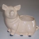 Vintage Speckled Ceramic Pig Planter - Sitting