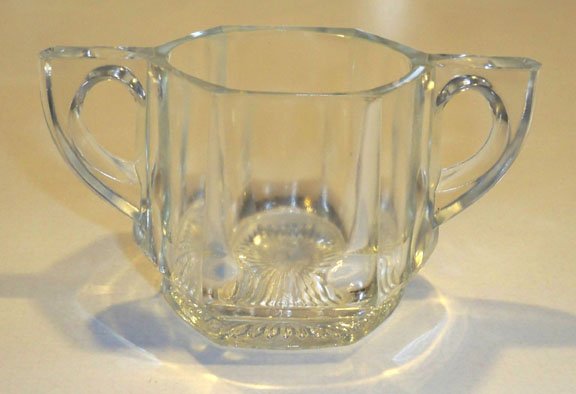 Vintage Indiana Glass #165 Flat Panel Open Sugar Bowl