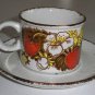 Vintage Midwinter Stonehenge Strawberry Cup and Saucer Set of 2