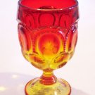 Vintage Amberina Moon & Stars Water Goblet - 5 7/8"