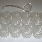 Vintage EAPG U.S. Glass Slewed Horseshoe Flared Punch Bowl, 12 Punch Cups & Glass Ladle