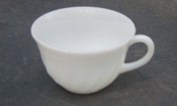 Vintage 1950s Fire King Swirl Anchor White Cup (no saucer) Set of 3