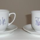 Carte Blanche Porcelain Cup and Saucer Set of 2 - Moi and Toi