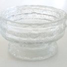 Vintage E.O. Brody Clear Glass Candle Holder Flower Ring Cracked Ice