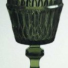 Vintage Indiana Glass Mt. Vernon Green Water Glass Stemware - Set of 2