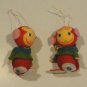 Vintage Felt Monkey Ornaments - Set of 2 Made in Japan