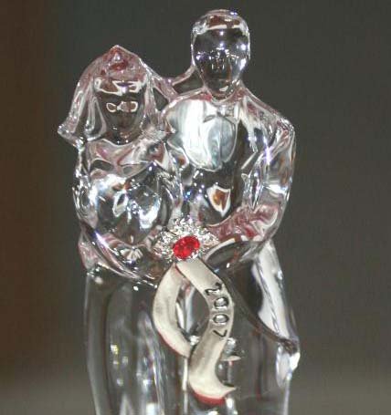 Lenox Crystal Ornament 2007 Bride and Groom Ornament MIB