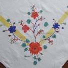 Vintage Cotton Floral Printed Card Table Tablecloth - 33" x 36"