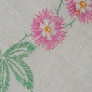 Vintage Hand Embroidered Floral Tablecloth 48" x 48"