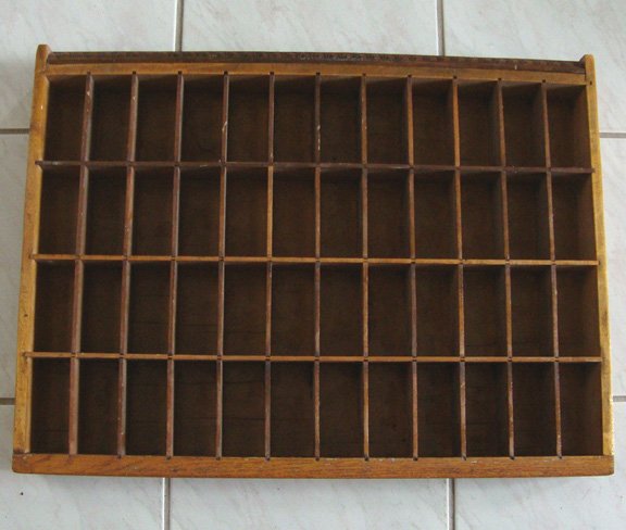Vintage Typesetters Drawer 19" x 25 1/2" x 2 3/4"