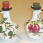 Vintage Handpainted Cruet Set - Apple Vinegar & Olive Oil
