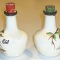 Vintage Handpainted Cruet Set - Apple Vinegar & Olive Oil