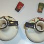 Vintage Handpainted Cruet Set - Apple Vinegar & Olive Oil
