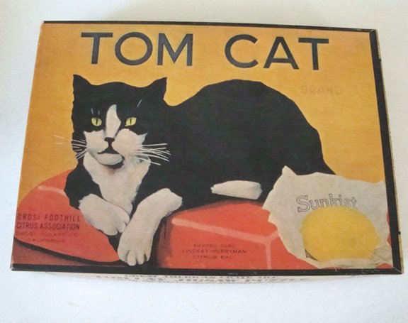 Vintage 1972 Hoi Polloi Inc. Great American Crate Art Tom Cat Puzzle - 500 Pieces