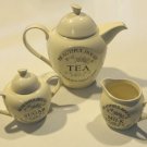 Beautiful House Teapot, Sugar Bowl w/ Lid & Creamer