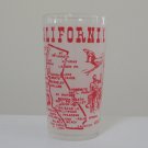 Vintage Mid-Century Souvenir California The Golden State Frosted Glass