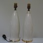 Vintage Leaping Gazelle Gold on Cream Ceramic Table Lamp Set of 2