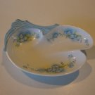 Handpainted China by Viola Heimback - Forget-me-nots Floral Ceramic Candy or Nut Dish