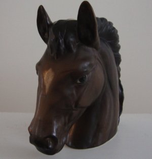 Vintage Napco Japan Dark Brown Horse Head Vase Planter