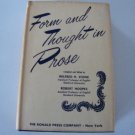 Vintage 1954 FORM AND THOUGHT IN PROSE [Hardcover]