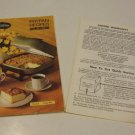 Vintage 1970s Sunbeam Frypan Recipes Instruction Manual Booklet