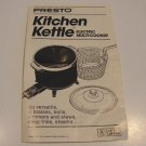 Vintage 1992 Presto Kitchen Kettle Electric Multi-Cooker Instruction Manual Booklet