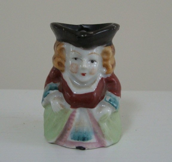 Vintage Occupied Japan Miniature Toby Style Creamer - Colonial Woman