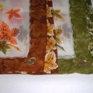 Vintage Colette Handkerchief w/ Label - Leaves - Set of 2 Handpainted Japan