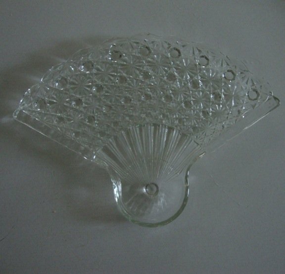 Vintage Anchor Hocking Daisy & Button Clear Fan Snack Plate (no cup) Set of 4