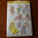 Vintage 1974 Simplicity 8761 Sewing Pattern Newborn Baby Infant Layette Pattern
