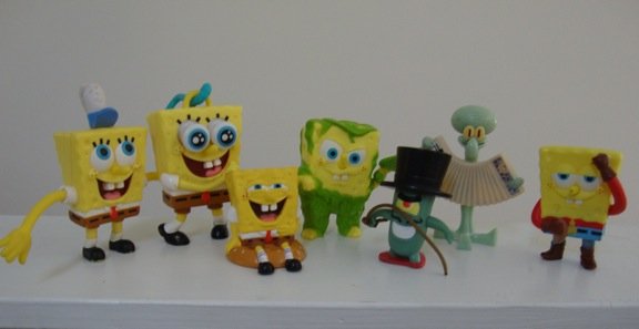 Burger King Sponge Bob Squarepants Plastic Figurines Lot of 7