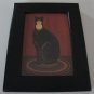 Warren Kimble Black Cat with Bib with Frame
