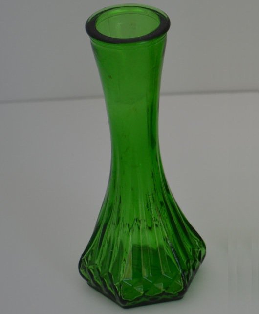 Vintage Hoosier Glass Green Bud Vase #4063-C