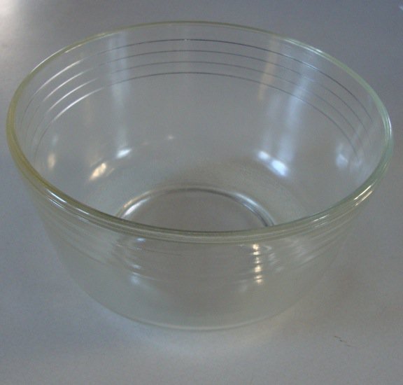 Vintage Clear Glass Mixer Bowl - Rings