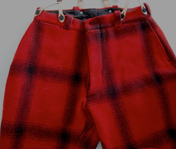 Vintage Wool Red & Black Plaid Hunting Pants Size 32