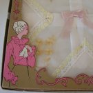 Vintage 1960s Embroidered / Lace Handkerchief - Box Set of 2