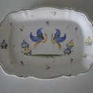 DVX Moustiers FP France Pottery Hand Painted Bird Platter