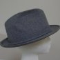 Mens Gray Fedora Hat with Feather