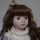 Vintage 16" Porcelain Brunette Doll