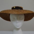 Vintage 1930s (?) Raffia Brim Sun Hat