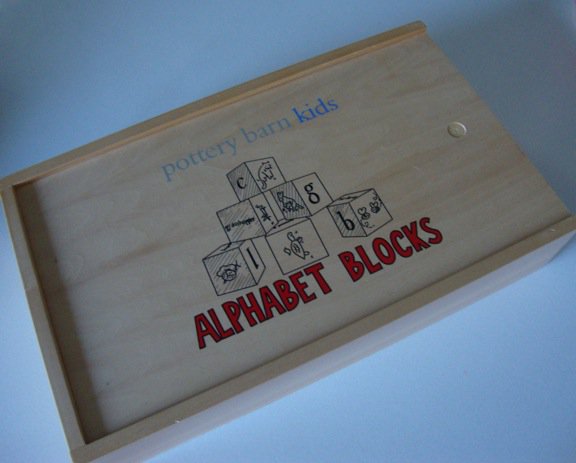 Pottery Barn Blocks  - Used Set in Wooden Storage Case