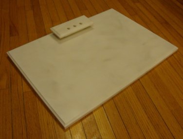 Vintage White Marble Desk Pad Blotter With Pen Holder