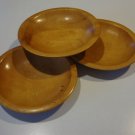 Vintage Munising Oval Wooden Individual Salad Bowl Set of 3