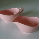 Vintage 1950s Intl Molded Plastics Melmac Pink Creamer & Sugar Bowl (no lid)