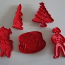 Vintage Tupperware Holiday Cookie Cutters - Set of 5