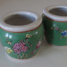 Miniature Hand-Decorated Jardiniere Flower Pot Fish Bowl Set of 2